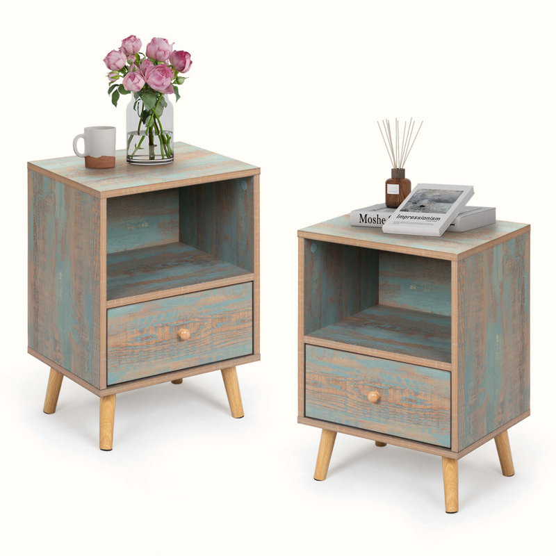 Table de chevet en bois manufacturé Gerhild