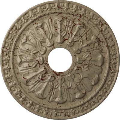 Médaillon de plafond Endurathane, diamètre extérieur de 18 po x P 3 1/2 po x P 1 3/8 po (convient aux auvents jusqu'à 3 1/2 po), finition hamamélis peinte à la main