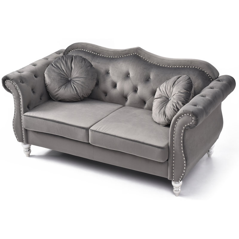 Clouser 67'' Velvet Loveseat, Gray