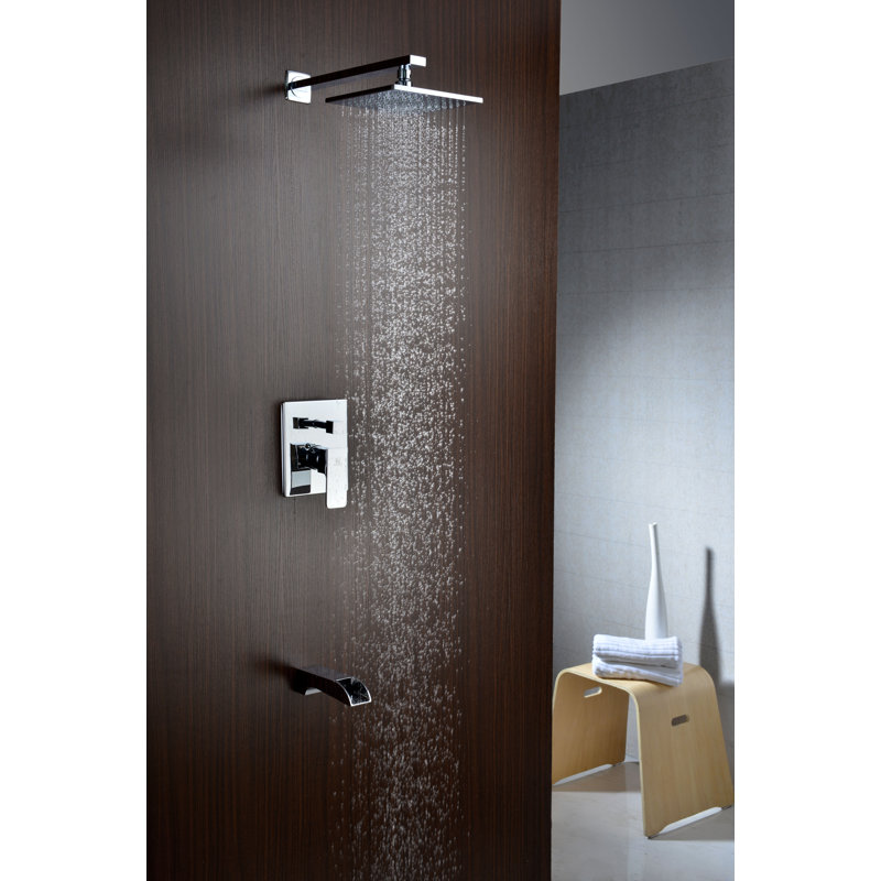 Mezzo Shower Panel with Rain Shower Head, Polished Chrome