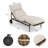 Burditt 1-Piece Aluminum Rattan Patio Chaise Lounges With Light Gray Cushions