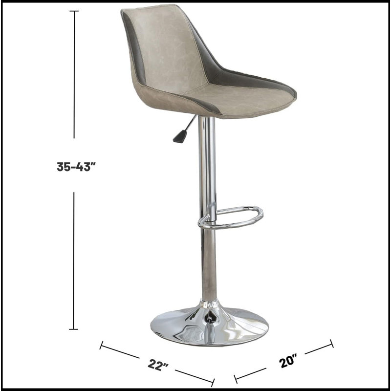 Ensemble de 2 chaises / tabouret de bar polyvalent et réglable, Gris clair