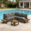 195cm Wide L-Shaped Metal Patio Sectional Set