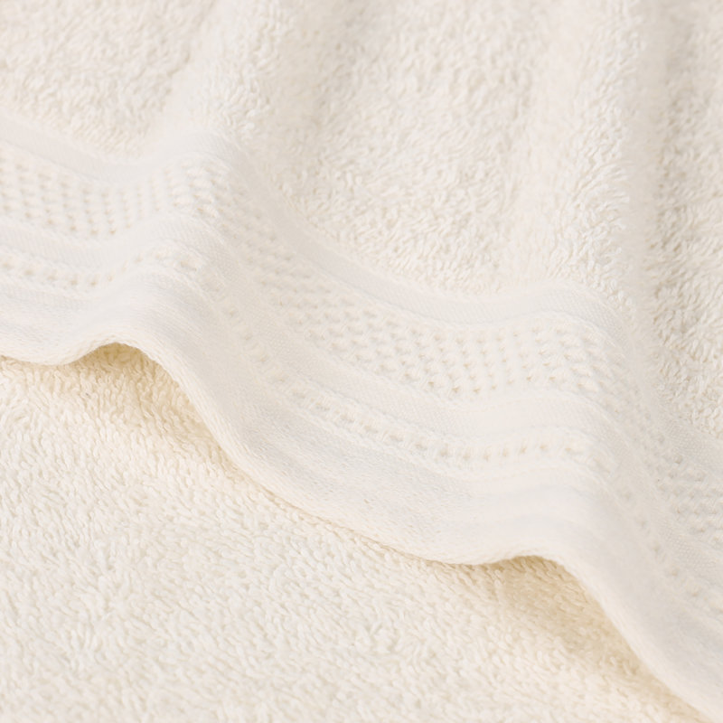 Essuie-mains mi-longs en coton gaufré texturé Honeycomb, Ivoire ivoire