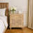 Timaj 30 inch Solid Wood brown Nightstand