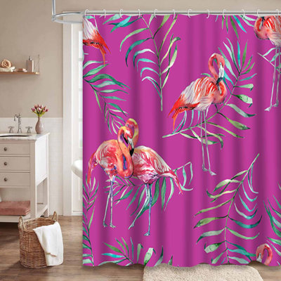 Rideau de douche en tissu exotique avec 12 crochets