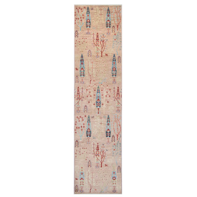 High-Quality Hand-Knotted Pink And Red Area Rug