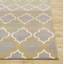 Tapis gris / jaune à motif géométrique-929719925