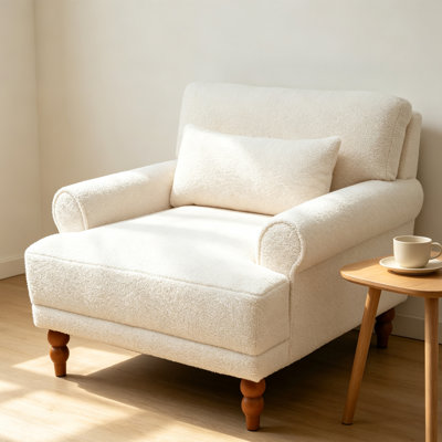 Chaise longue à accoudoirs roulés
