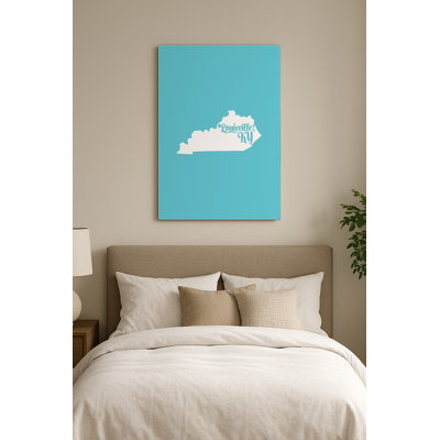 Home Sweet Louisville — Silhouette de l'État du Kentucky — Portrait mural en métal