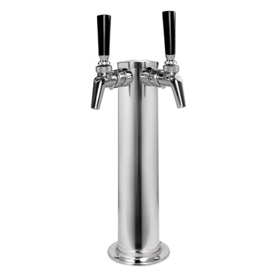 Kegco Stainless Steel Dual Tap Half Barrel (Full Size) and Mini Keg Conversion Kit with Door Lock and Adjustable Temperature for Commercial Use