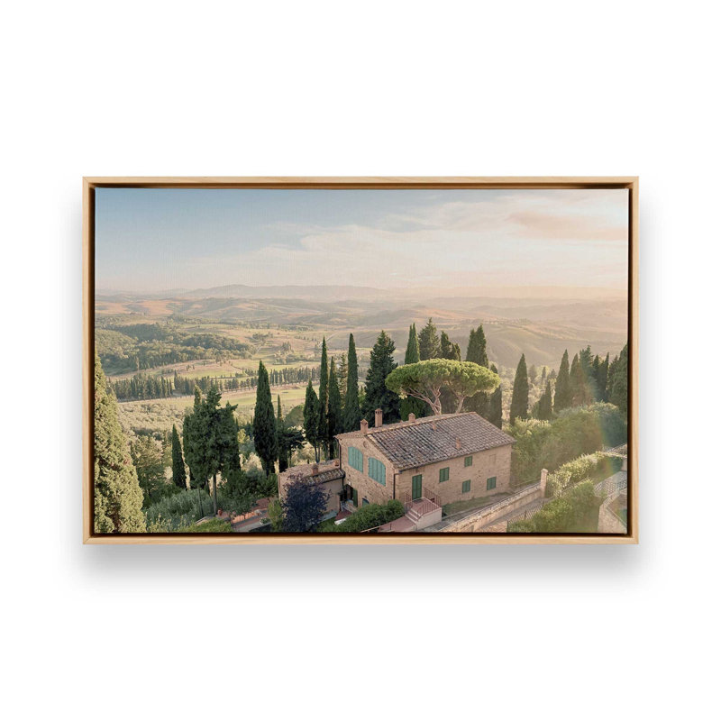 Impression sur toile Tuscan Glow, 12 po x 18 po, Cadre flottant en érable américain