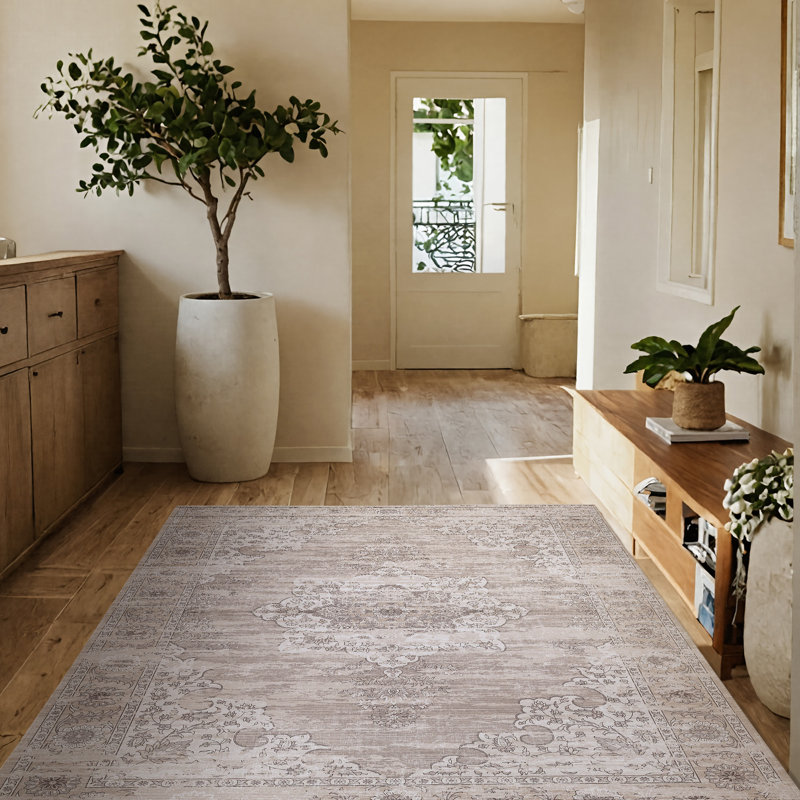  Tapis oriental lavable à la machine, Rectangulaire 8 pi x 10 pi