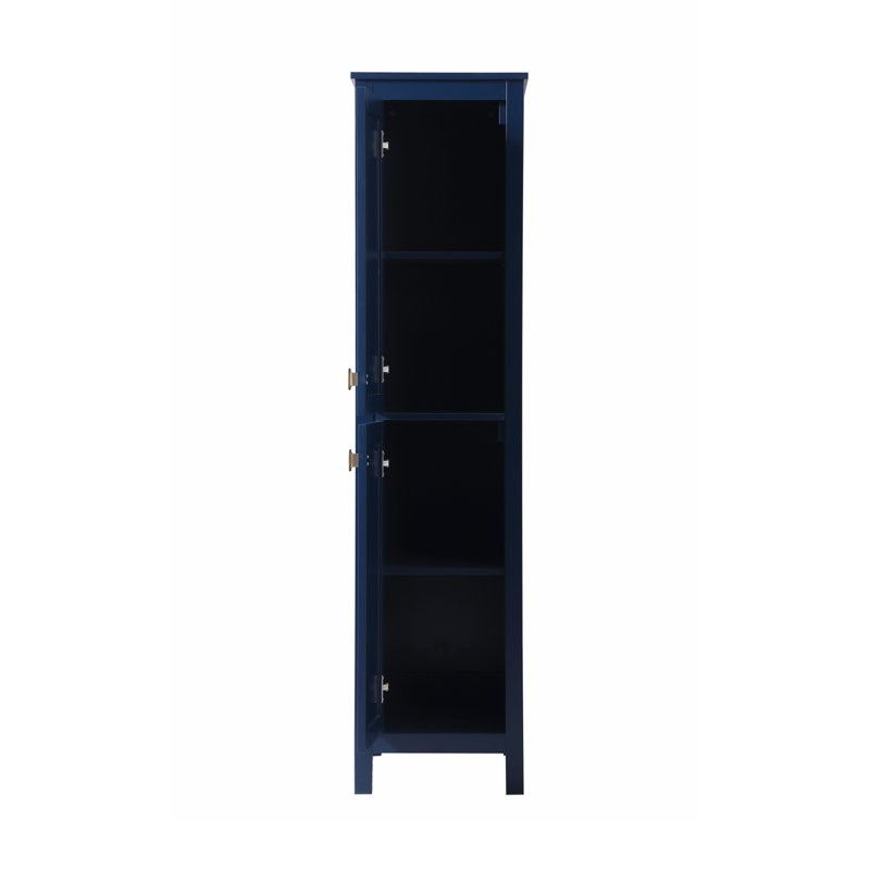 Rangement pour salle de bain Destinymarie, Chêne naturel / noir mat, H 65 po x l 16 po x P 22 po