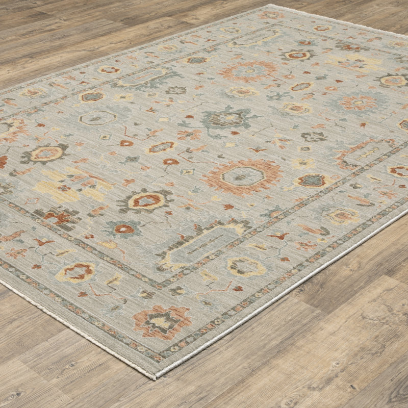 Tapis bohème gris / multicolore Kula, Rectangle 3 pi 3 po x 5 pi