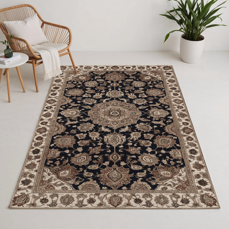 Tapis d'intérieur et d'extérieur gris Persian, Rectangle 5 pi x 7 pi