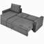 Canapé-lit convertible en forme de L, canapé modulaire de 90 po avec lit escamotable, fauteuil de loisir rabattable avec espace de rangement, housse en chenille grise amovible et lavable-1328194864