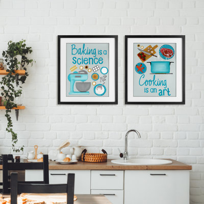 «Bake & Kitchen Expressions», ensemble de 2 impressions encadrées sous verre, design par Christine Becker