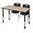 Regency Kee Mobile Adjustable Classroom Table & 2 Andy 18 in. Stack Chairs-73413175-73413178