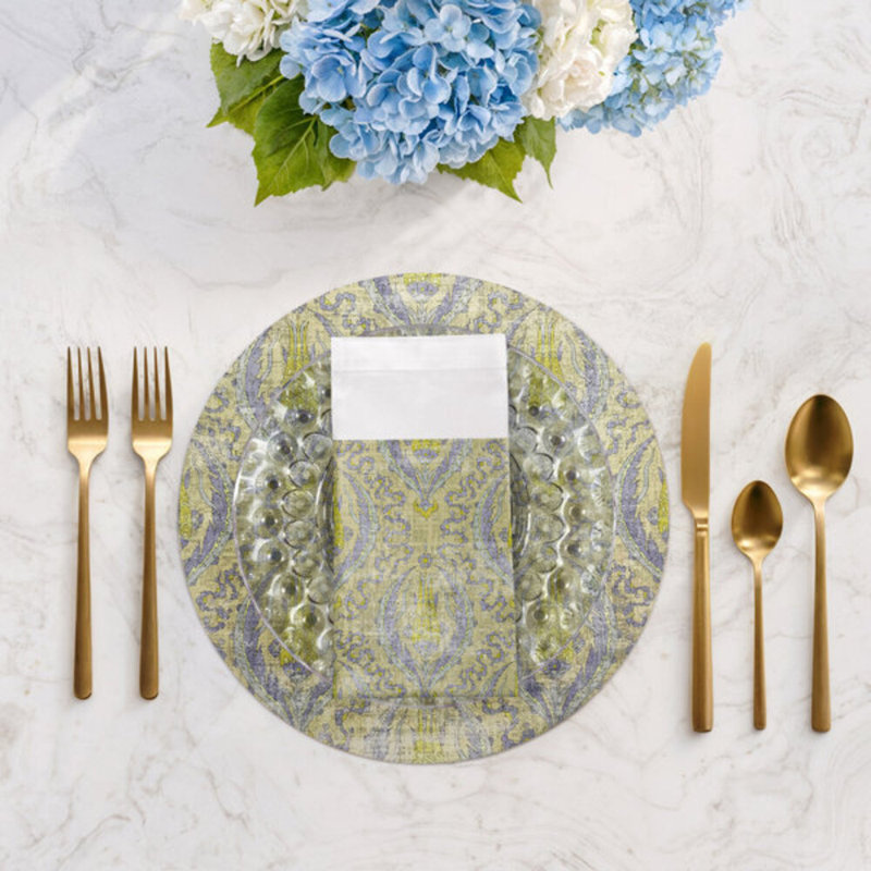 Byzantine Jewel Cotton Sateen Dinner Napkins, Gold