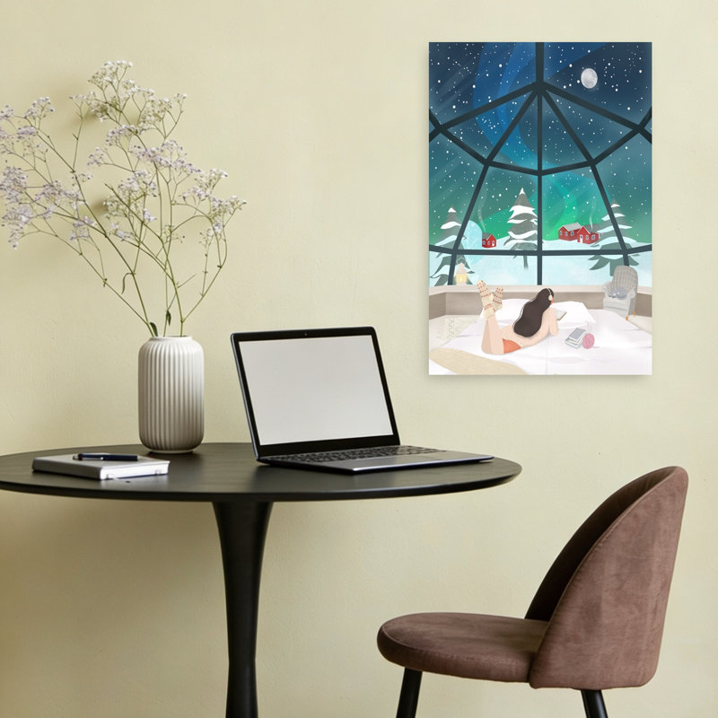Lapland, Finland Mystical Abstract Contemporary Cat Fir Landscape Tree Wall Art Print 1 Piece Wrapped Canvas Wall Art