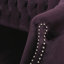 Causeuse Chesterfield en velours à accoudoirs roulés 51,5 po Charlotte-24075260