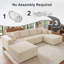 Canapé d'angle modulaire en forme de U de 137 pouces, canapé Cloud en velours côtelé compressé 6 pièces avec modules amovibles, assise profonde, aucun assemblage requis-442106186