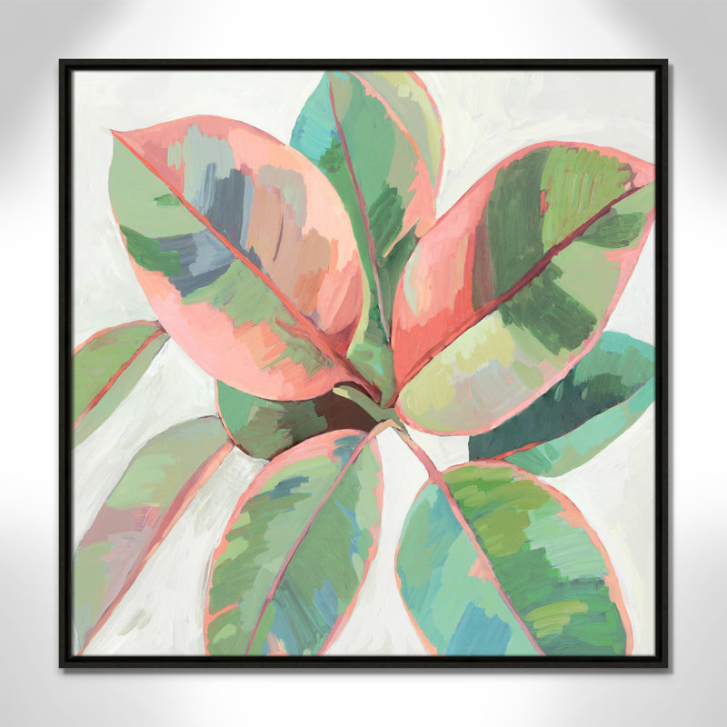«Pink Ficus II», reproduction d'art, Toile avec cadre espresso, H 31,5 po x l 31,5 po x P 2 po