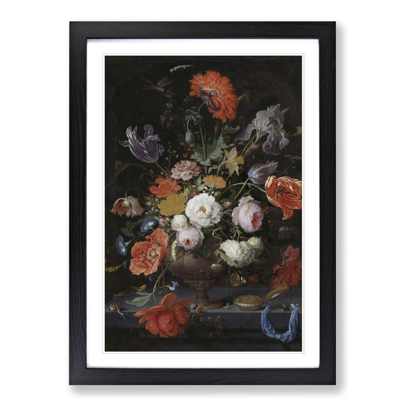 Abraham Mignon - Single Picture Frame Painting, Black