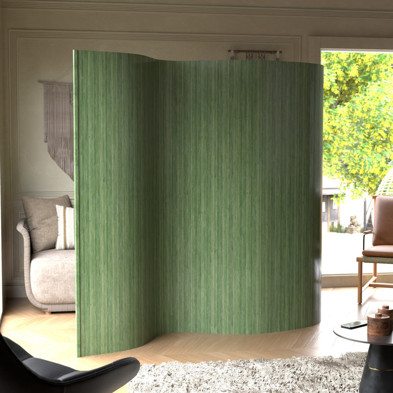Siena Rolling Bamboo Room Divider, 6 ft. Tall, Sage