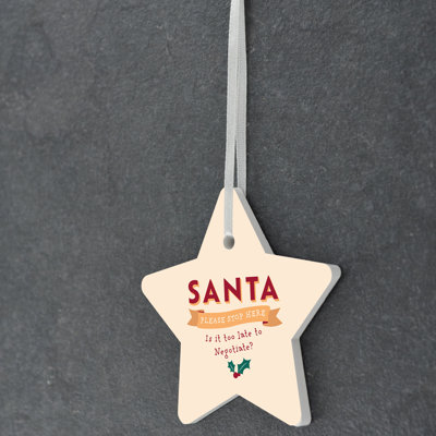 The Seasonal Aisle Santa Not Too Late Christmas Ceramic Holiday Shaped Ornament