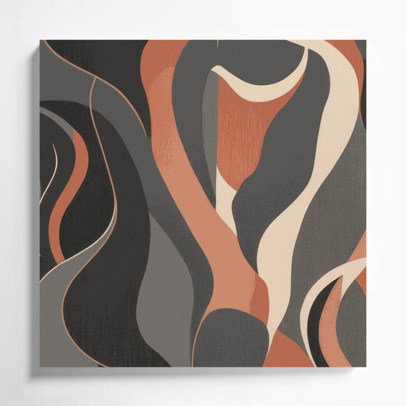 Abstrait art figuratif gris sur toile 68, H 32 po x l 32 po