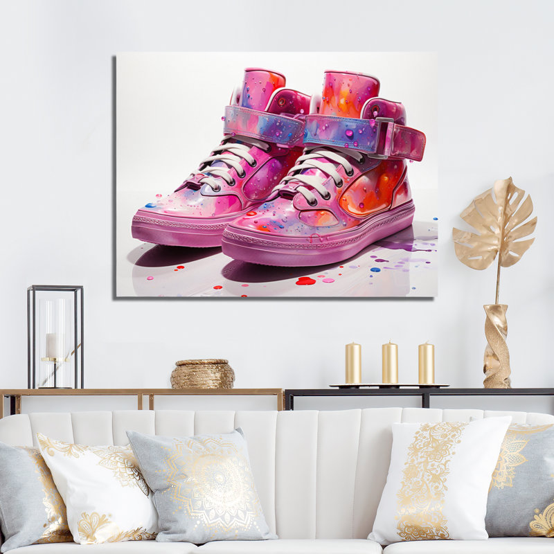 Chaussures de mode roses obsession VI - imprimé, Toile tendue, H 12 po x l 20 po x P 1 po