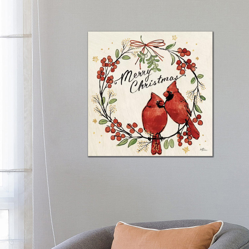 Christmas Lovebirds XII by Janelle Penner - Wrapped Canvas Print, 66.04 cm H x 66.04 cm W x 1.91 cm D