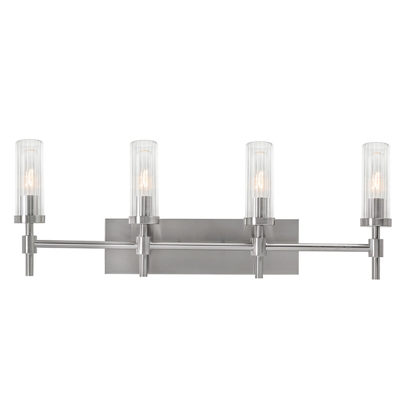 F313B0D1EB8D4FC9A2589DDB21886197 Huntington 30" Four-Light Medium Base Vanity, Satin Nickel, Satin Nickel