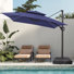 Parasol en porte-à-faux rectangulaire avec base lestée 128 po x 104 po