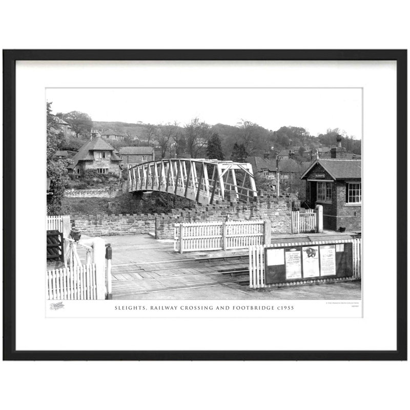 Sleights, Railway Crossing And Footbridge C1955 by Francis Frith - Single Picture Frame Print, 45cm H x 60cm W x 2.3cm D