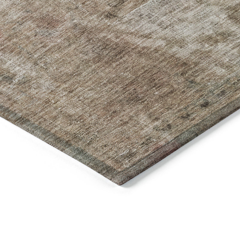 Tapis intérieur lavable abstrait taupe 8 'x 10'