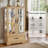 Eyisean 47" Curio Cabinet, Vintage Glass Display Cabinet with 3-Tier Adjustable Glass Shelves, Acrylic Mirrored Back Pane, Light Blub Included, Elegant Design China Cabinet for Living Room, Study Room, Kitchen-559557678