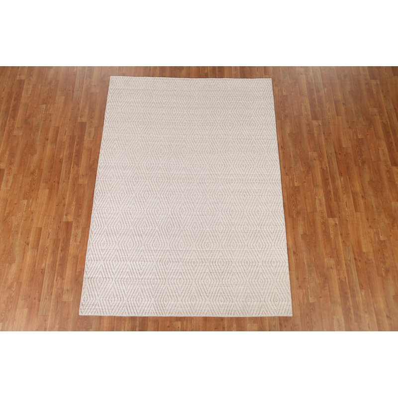 Trellis Wool Gabbeh Area Rug 5x8