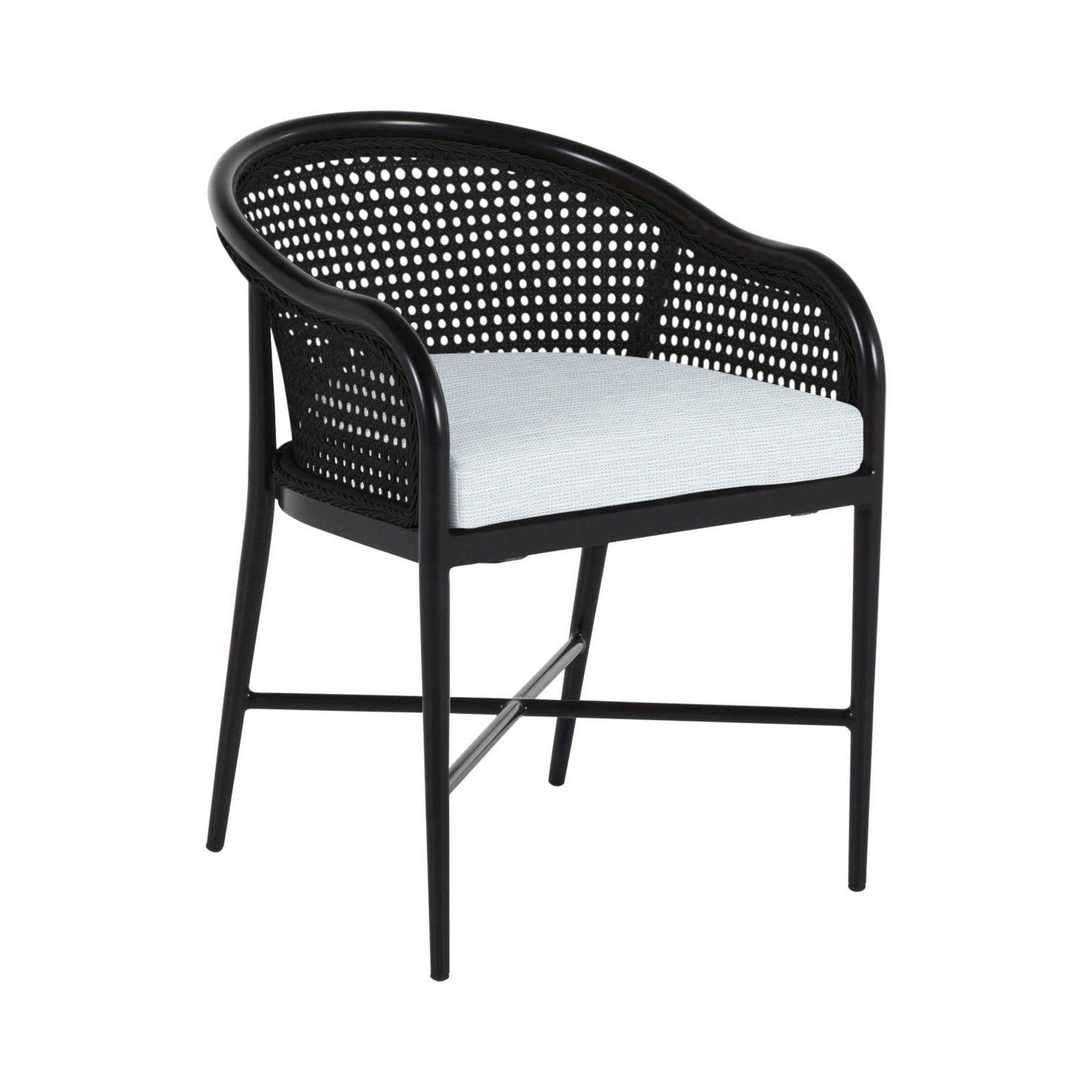 Havana Cane N-Dura Resin Wicker Outdoor Arm Chair, Chalk/Natural Cane, Welt, Perigold Arigato Balsamic