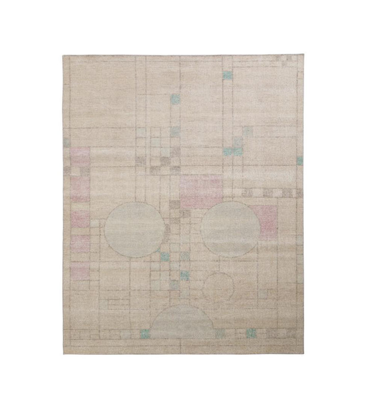 Distressed Homage Wool Geometric Area Rug, Rectangle 12' x 18'