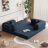 Sicilia Boneless 78.7" Corduroy Convertible Sofa Bed-2064219223