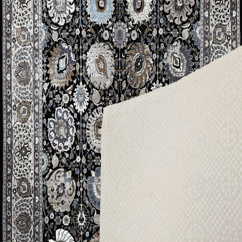 Luxurious Woven Area Rug, 5.9 x 9.2 ft, 100% Polyester, Antibacterial | Non-Slip PVC Felt Dot Underside, 0.3 in Pile Height | Machine Washable, 3D Digital Print, Perfect for Living Room & Bedroom Décor