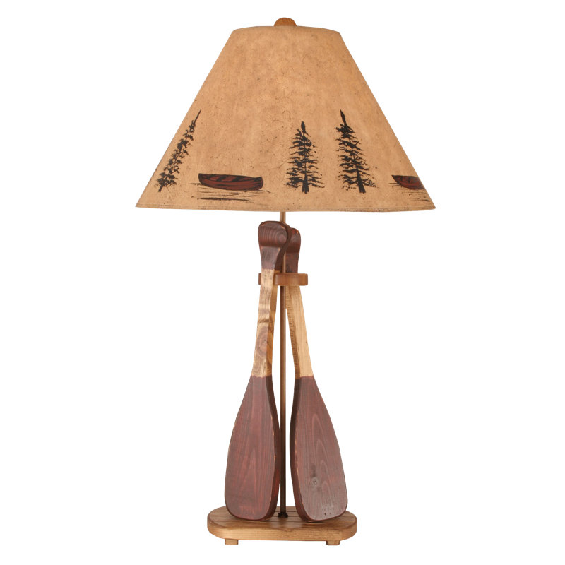 Lampe de table en bois de 2 raquettes 31 po Cannonleague