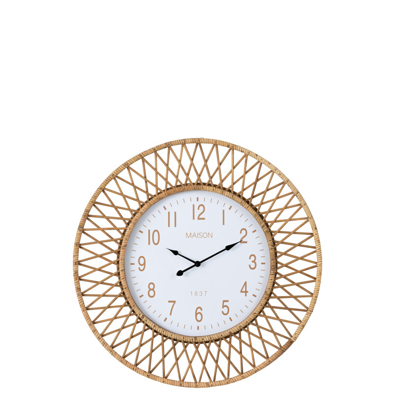 Alexys Rattan Wall Clock, 61.50 H x 61.50 W x 2.50 D cm