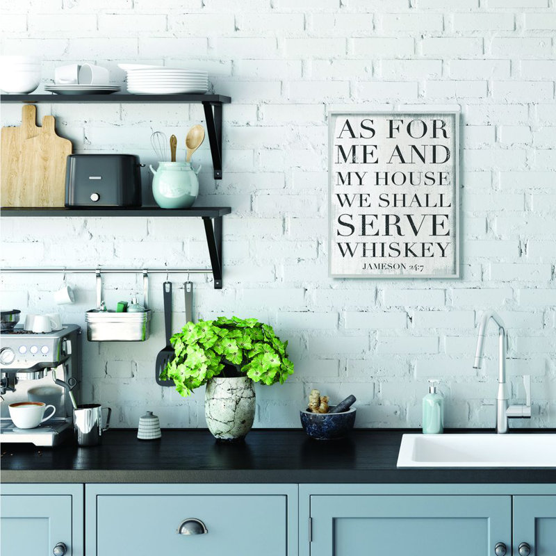 «Serve Whiskey Funny Family Kitchen Word Design», reproduction d'art textuel sur toile, H 20 po x l 16 po x P 1,5 po