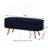 Oval Boucle Storage Ottoman Bench with Wood Legs-260860573