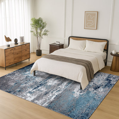 Willington Abstract Gray/Blue Rug