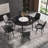 Four-Leg Round Sintered Stone Dining Table With Lazy Susan-87907625-114508978